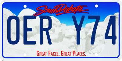 SD license plate 0ERY74