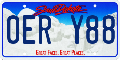 SD license plate 0ERY88