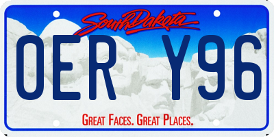 SD license plate 0ERY96