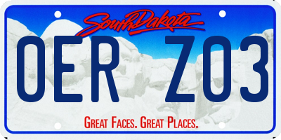 SD license plate 0ERZ03