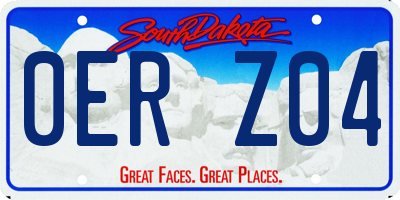 SD license plate 0ERZ04