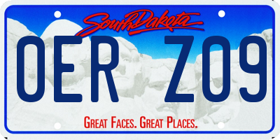 SD license plate 0ERZ09