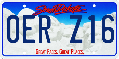 SD license plate 0ERZ16