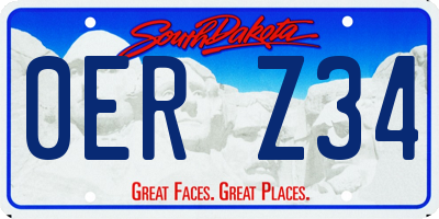 SD license plate 0ERZ34
