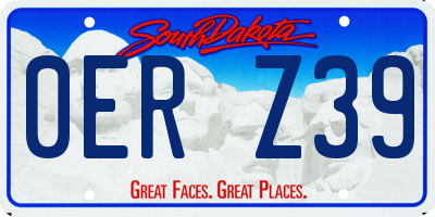 SD license plate 0ERZ39