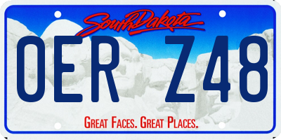 SD license plate 0ERZ48