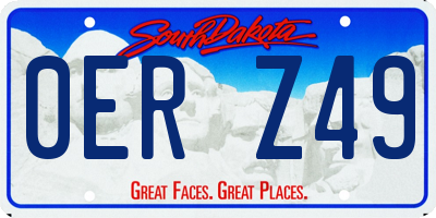 SD license plate 0ERZ49
