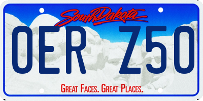 SD license plate 0ERZ50