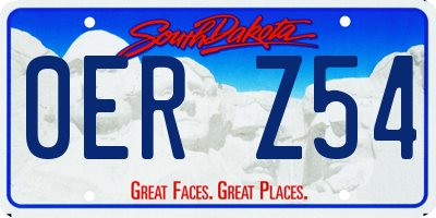 SD license plate 0ERZ54