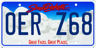 SD license plate 0ERZ68