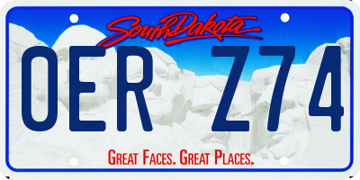 SD license plate 0ERZ74