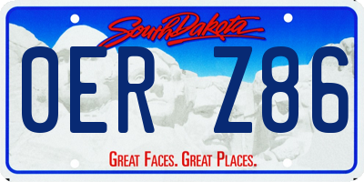 SD license plate 0ERZ86