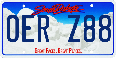 SD license plate 0ERZ88
