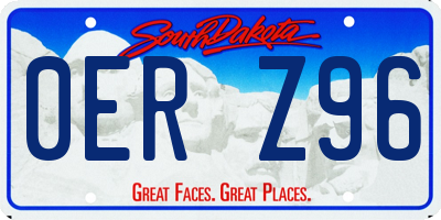 SD license plate 0ERZ96