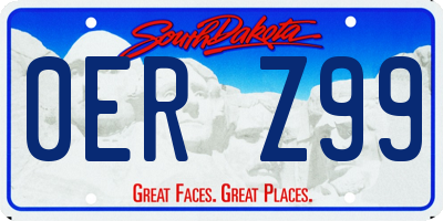 SD license plate 0ERZ99