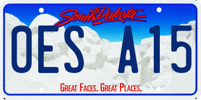 SD license plate 0ESA15