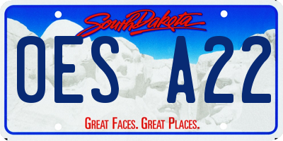 SD license plate 0ESA22