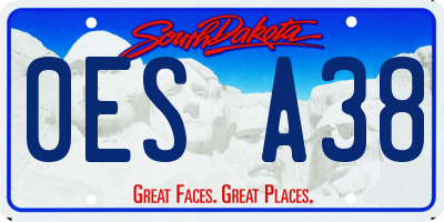 SD license plate 0ESA38
