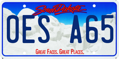 SD license plate 0ESA65