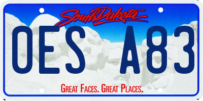 SD license plate 0ESA83