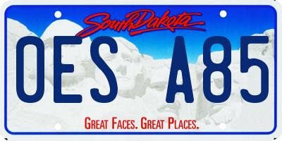 SD license plate 0ESA85