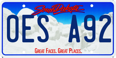 SD license plate 0ESA92