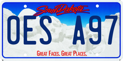 SD license plate 0ESA97
