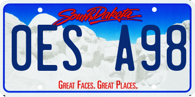 SD license plate 0ESA98