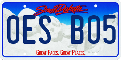 SD license plate 0ESB05