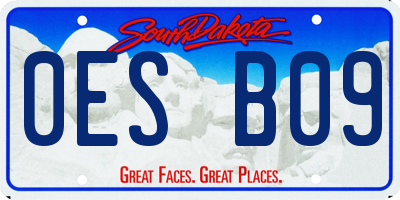 SD license plate 0ESB09