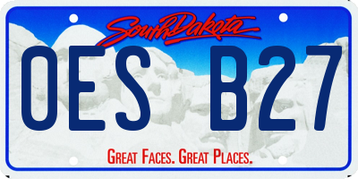 SD license plate 0ESB27