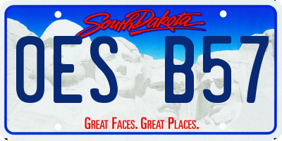 SD license plate 0ESB57