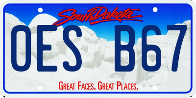 SD license plate 0ESB67