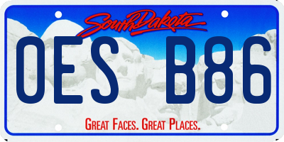 SD license plate 0ESB86