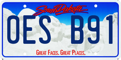 SD license plate 0ESB91