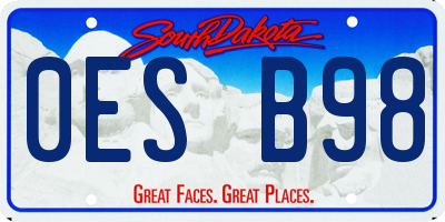 SD license plate 0ESB98