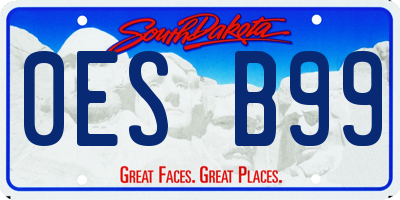 SD license plate 0ESB99