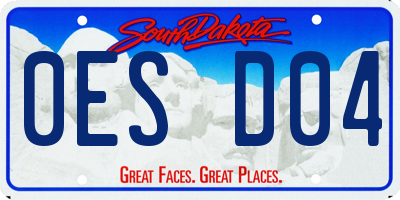 SD license plate 0ESD04