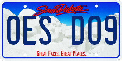 SD license plate 0ESD09