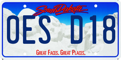 SD license plate 0ESD18