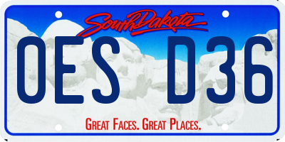 SD license plate 0ESD36