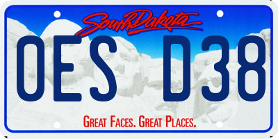 SD license plate 0ESD38