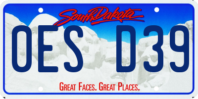 SD license plate 0ESD39