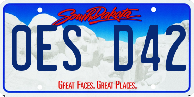 SD license plate 0ESD42