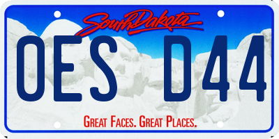 SD license plate 0ESD44