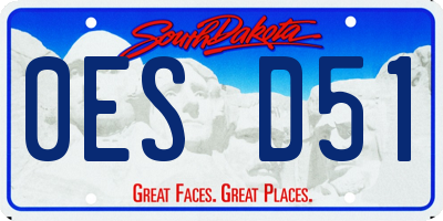 SD license plate 0ESD51