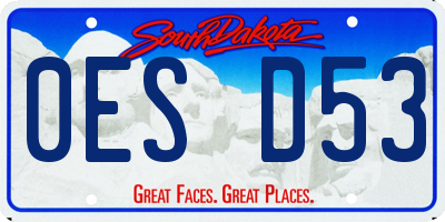 SD license plate 0ESD53