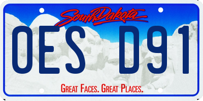 SD license plate 0ESD91