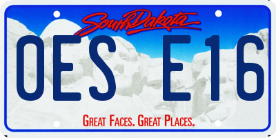 SD license plate 0ESE16