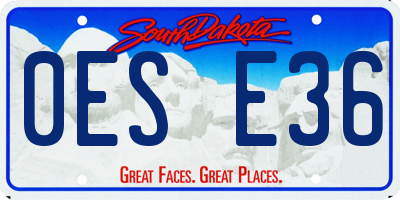 SD license plate 0ESE36